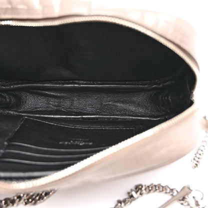 Saint Laurent Calfskin Crocodile Embossed Monogram Mini Lou Camera Bag Fog 5 of 10