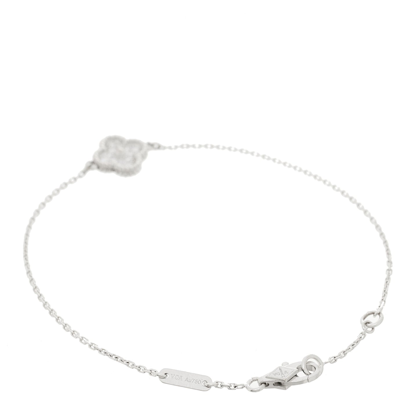 18K White Gold Diamond Sweet Alhambra Bracelet