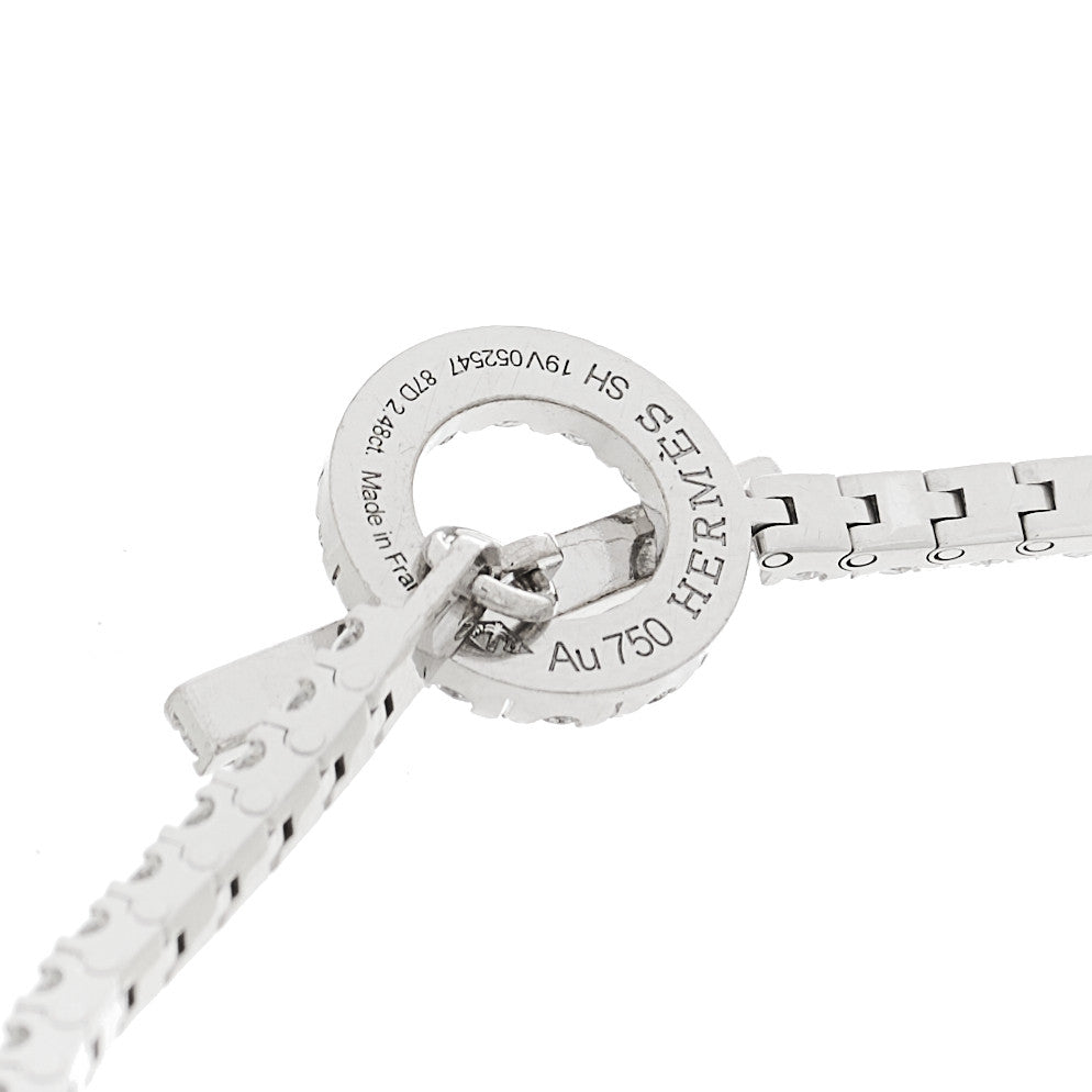 Hermes 18K White Gold Diamond Finesse Link Bracelet SH 3 of 4