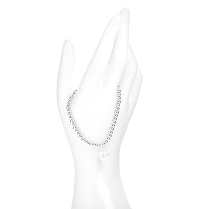 Tiffany Sterling Silver 4mm Mom Heart Tag Bead Bracelet 2 of 5