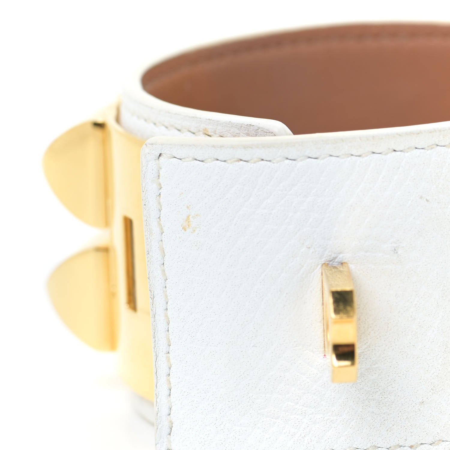 Hermes Epsom Collier de Chien CDC Bracelet S White 9 of 11