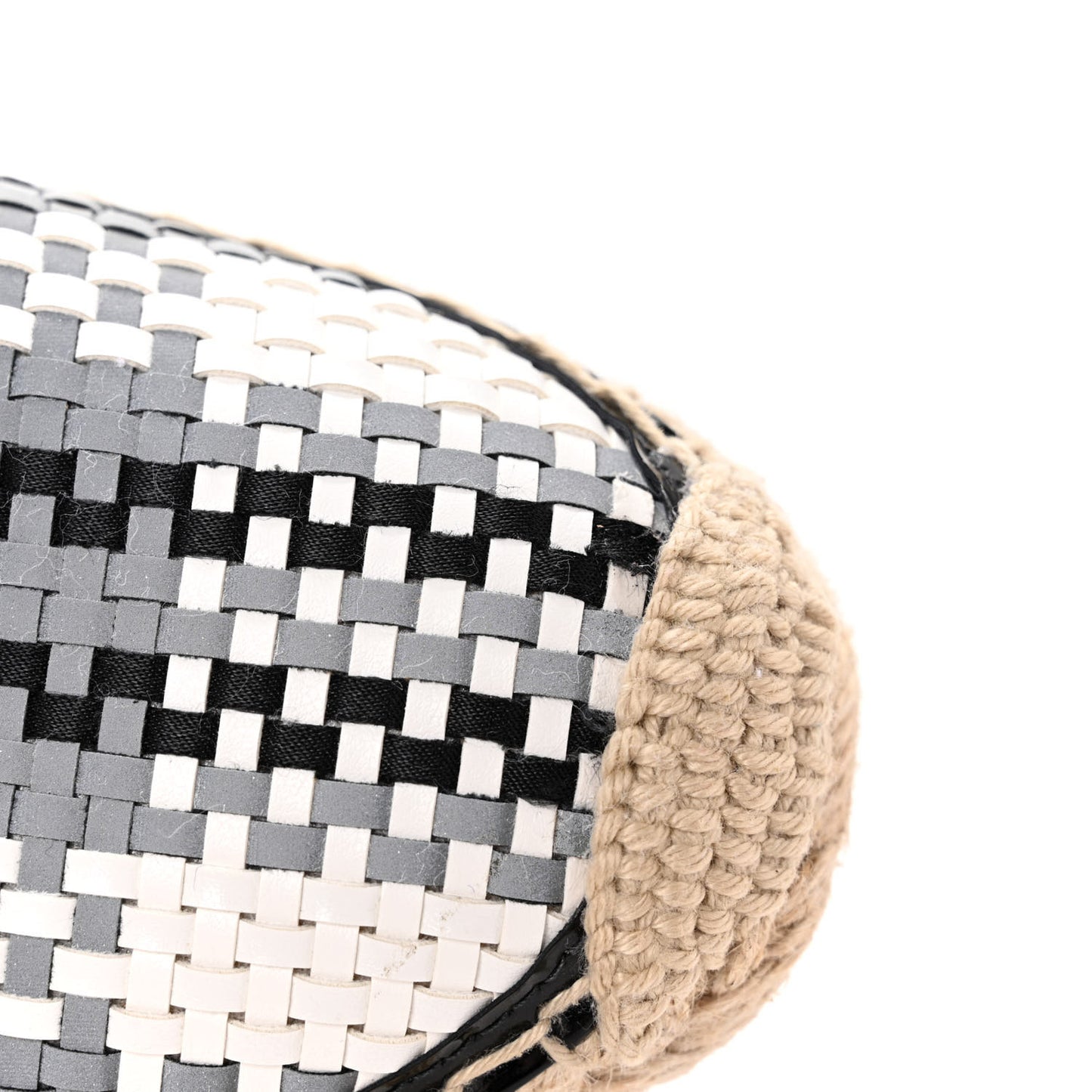 Patent Calfskin Reflective Tresse Nanou Ivy Orlato Espadrilles 39 White Black Grey