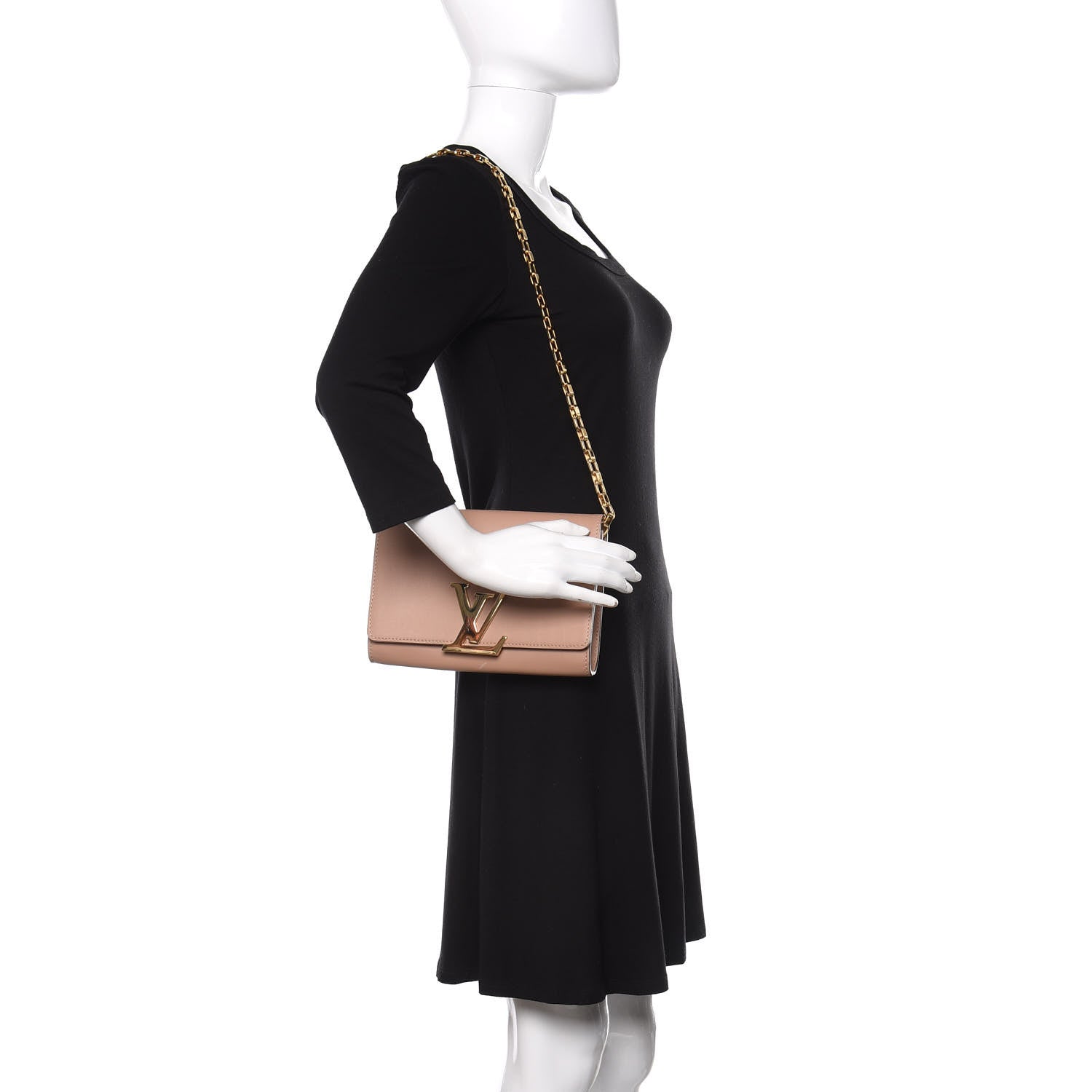 Louis Vuitton Calfskin Chain Louise GM Nude 2 of 11