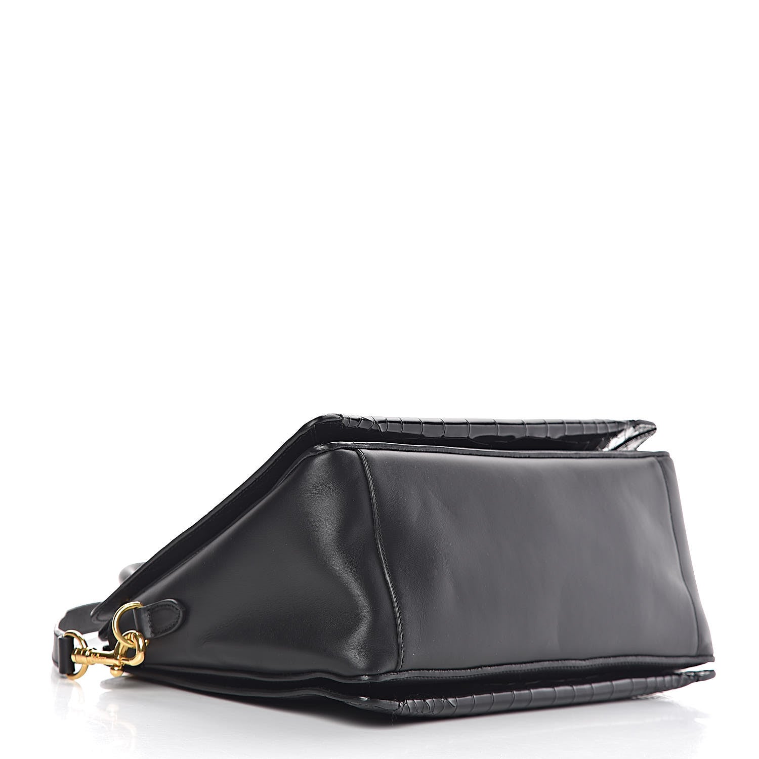 Mulberry Calfskin Crocodile Embossed Small Classic Stud Tote Black 4 of 11