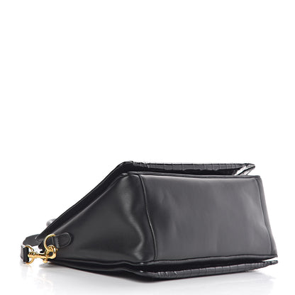 Mulberry Calfskin Crocodile Embossed Small Classic Stud Tote Black 4 of 11