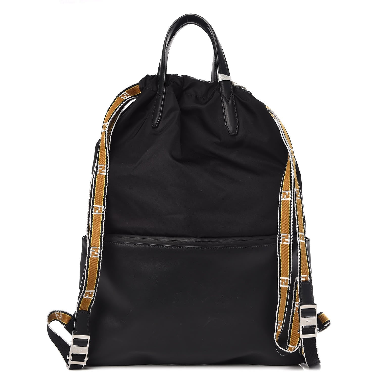 Fendi Nylon Vitello Drawstring Backpack Black 1 of 7
