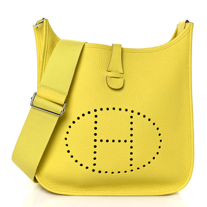 Hermes Taurillon Clemence Evelyne III PM Lime 1 of 9