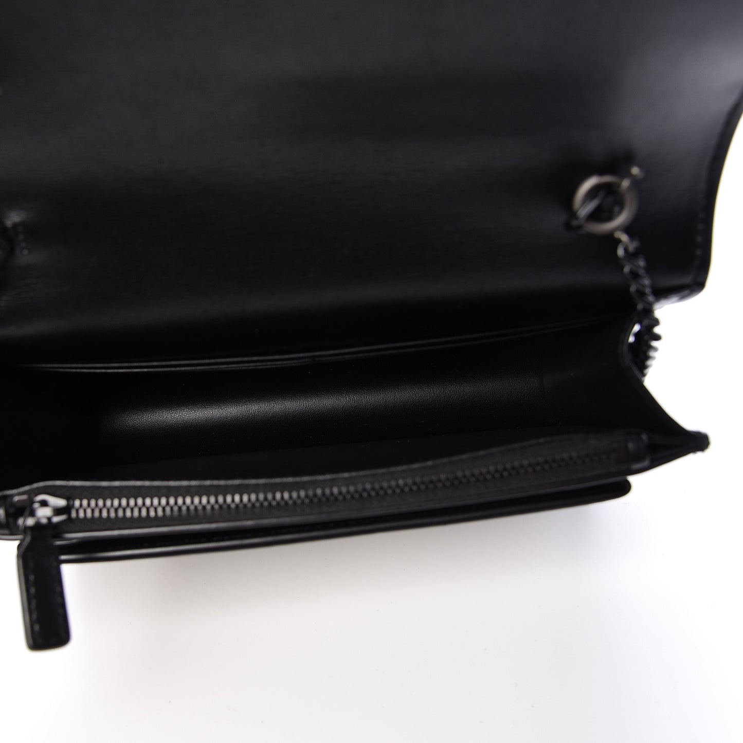 Calfskin Monogram Sunset Chain Wallet Black