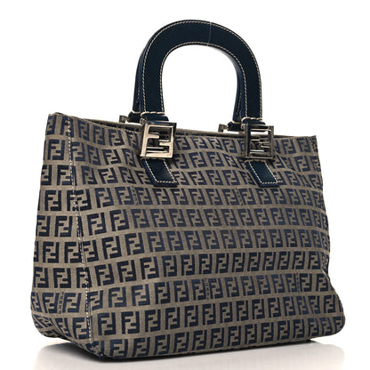 Fendi Zucchino Tote Navy Blue 3 of 10