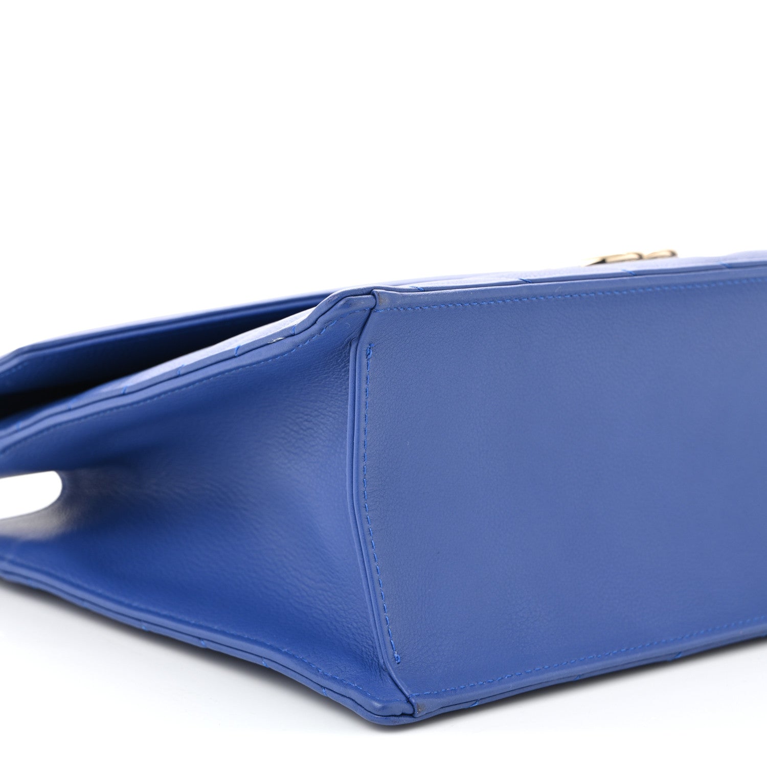 Chanel Calfskin Chevron Envelope Flap Tote Blue 9 of 10