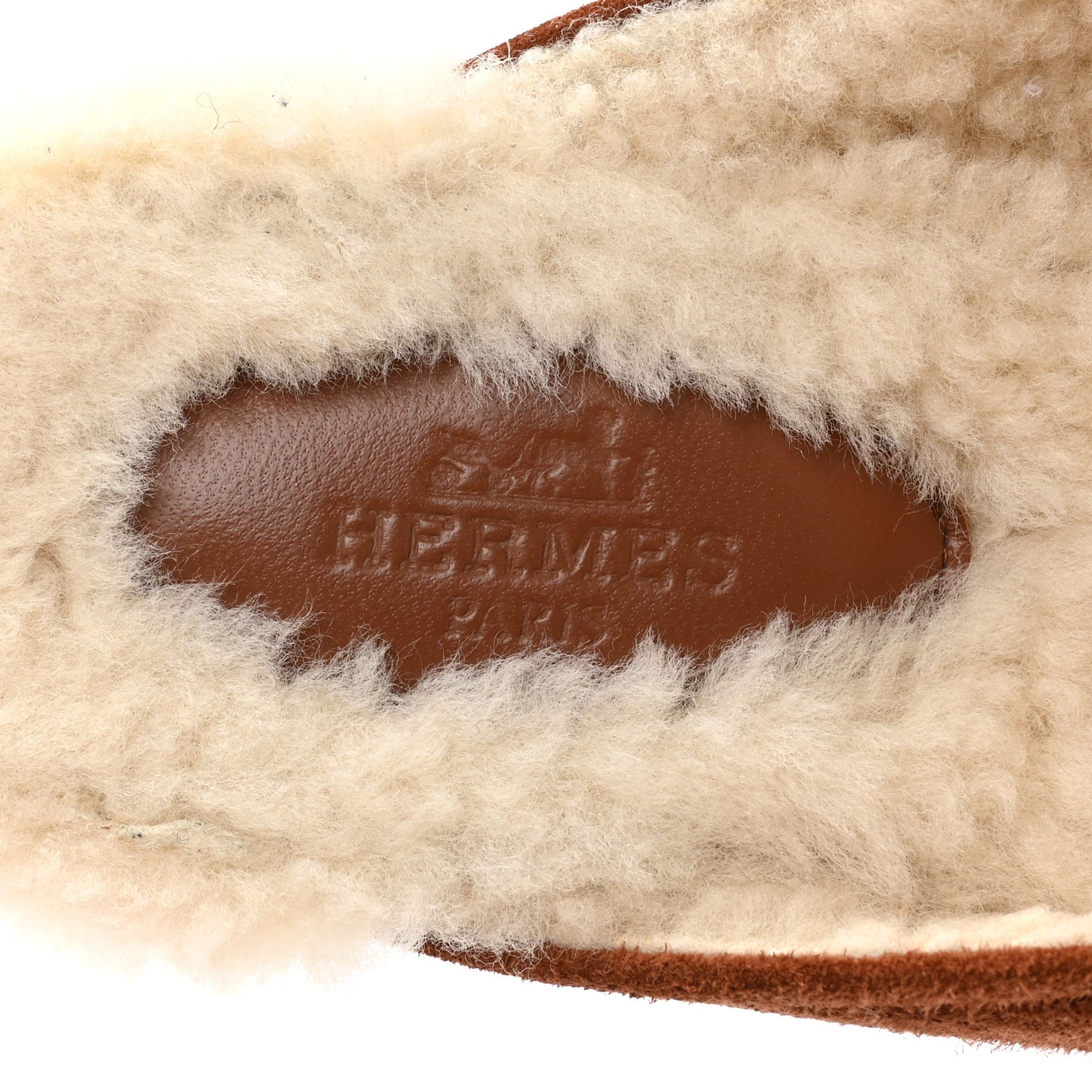 Suede Goatskin Woolskin Flore 60 Mules 39.5 Brun Amourette Ecru