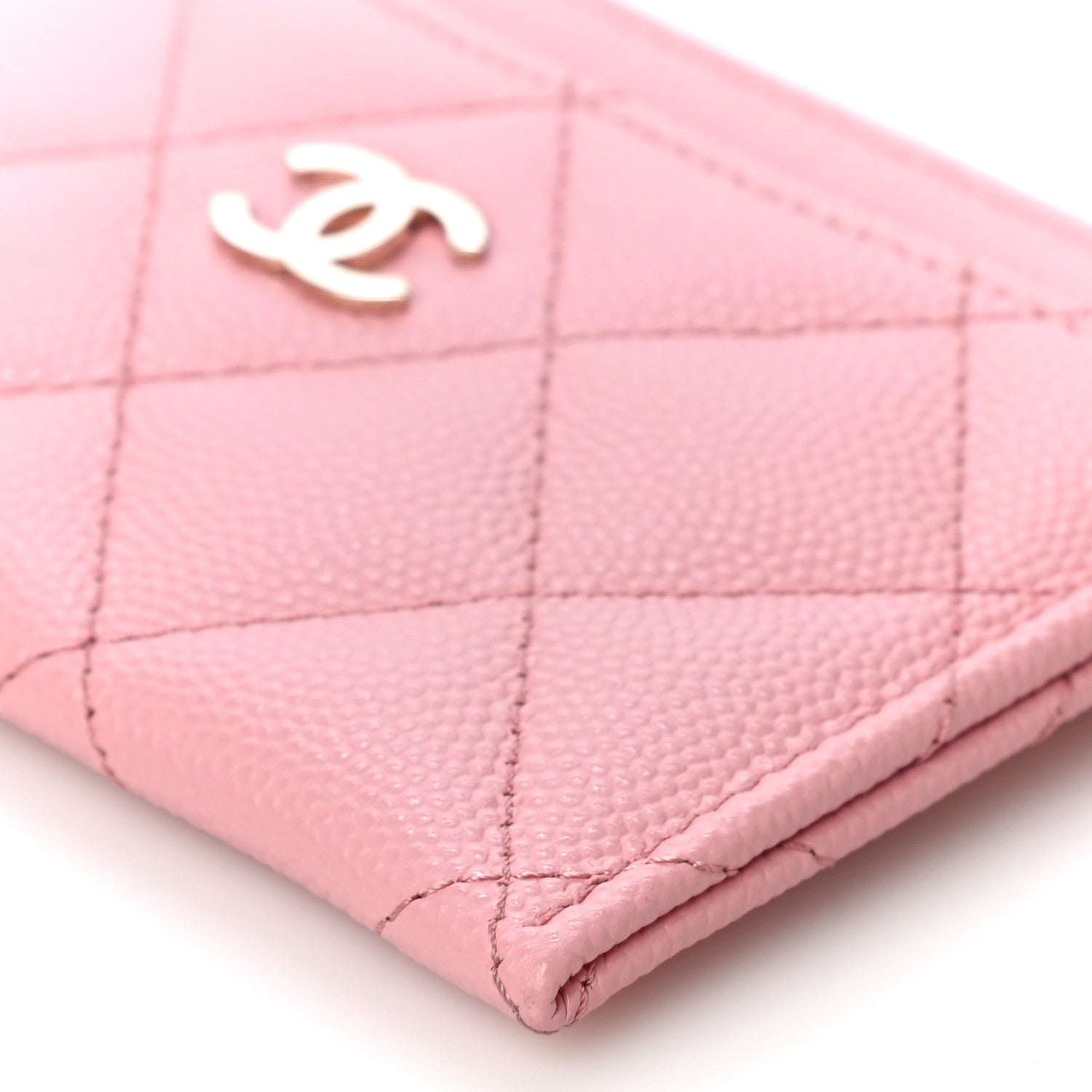 Chanel Caviar Quilted Card Holder Pink 11 of 12
