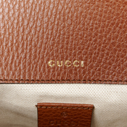 Gucci New Denim GG Monogram Dollar Calfskin Web Mini Horsebit 1955 Shoulder Bag Blue Tea Cuir Epilog 6 of 12