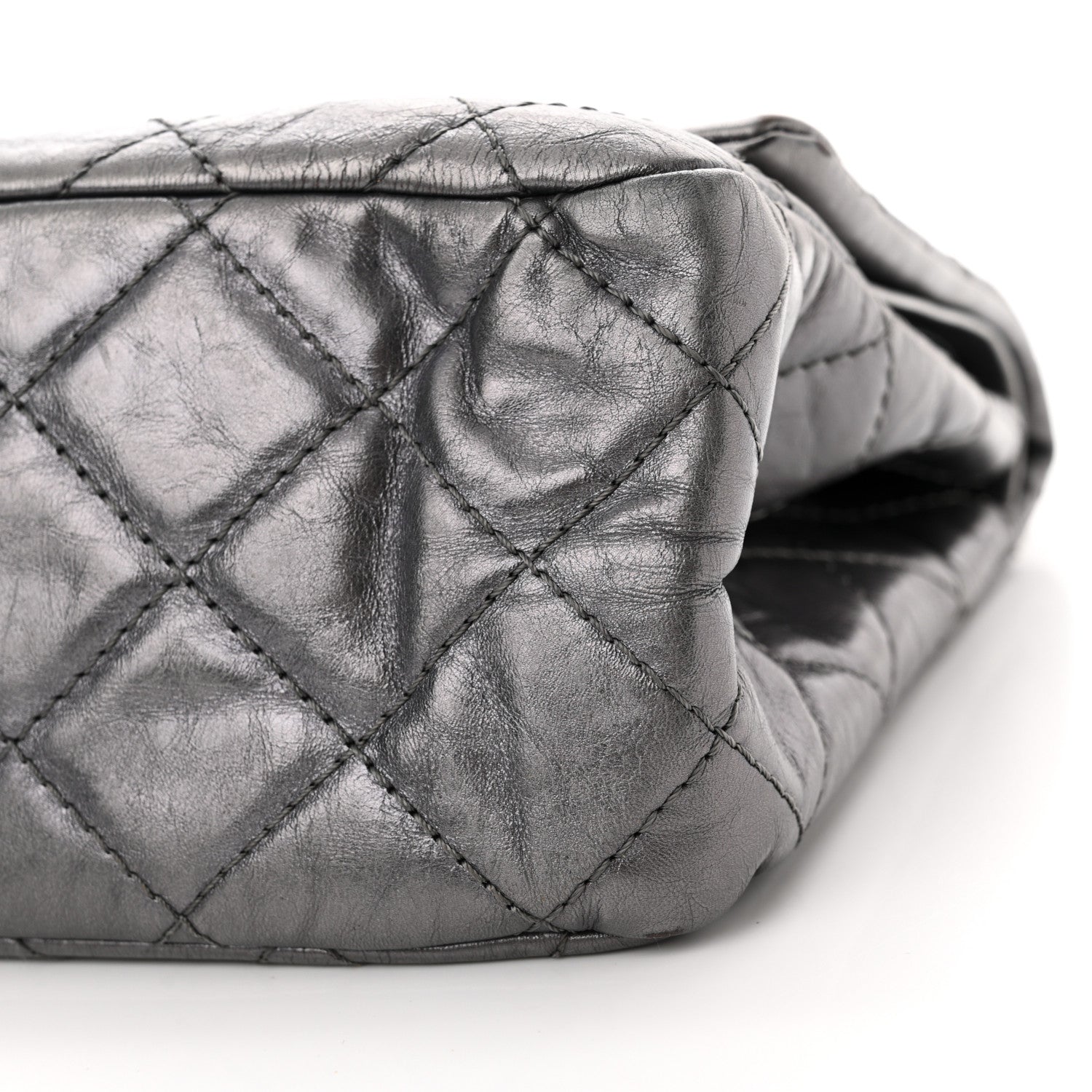 Chanel Metallic Aged Calfskin Quilted 2.55 Reissue 227 Flap Dark Silver 10 of 13