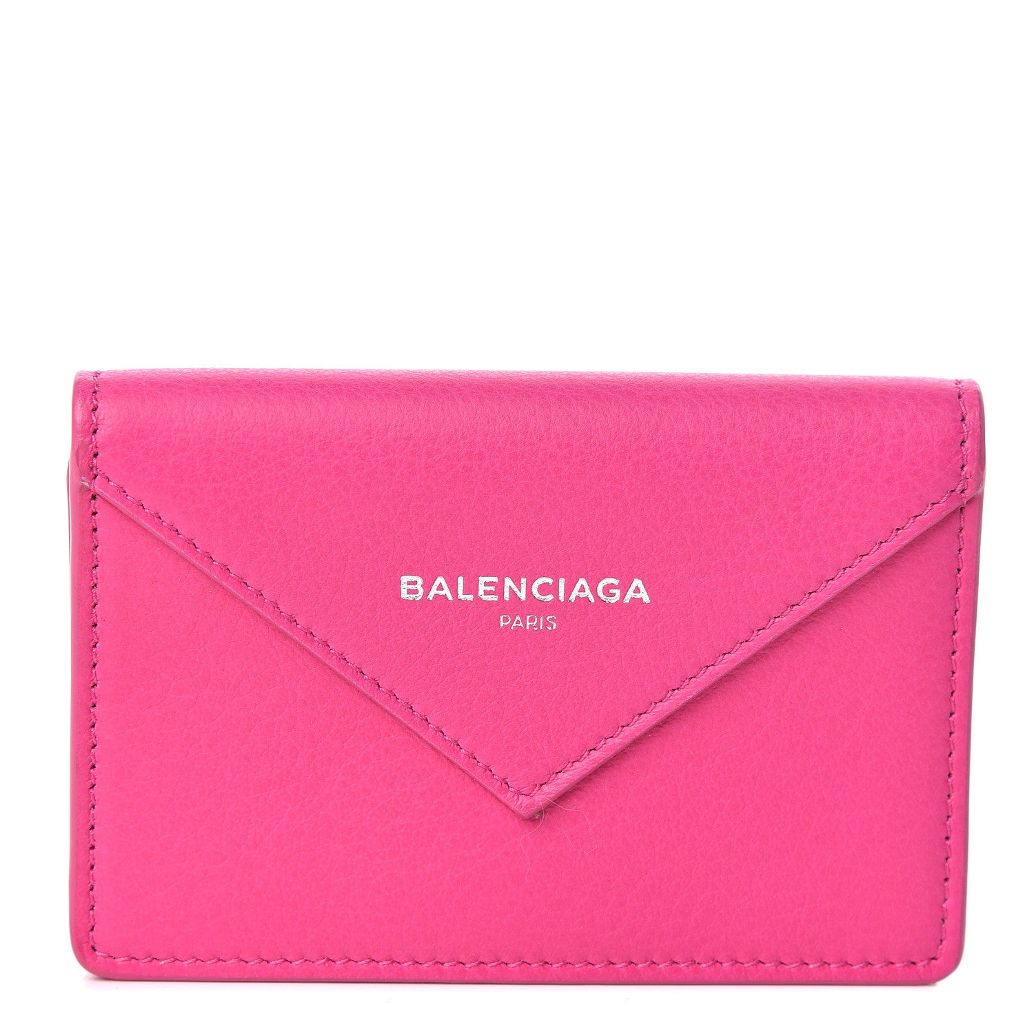Balenciaga Smooth Calfskin Papier Flap Card Holder Rose Magenta 1 of 8