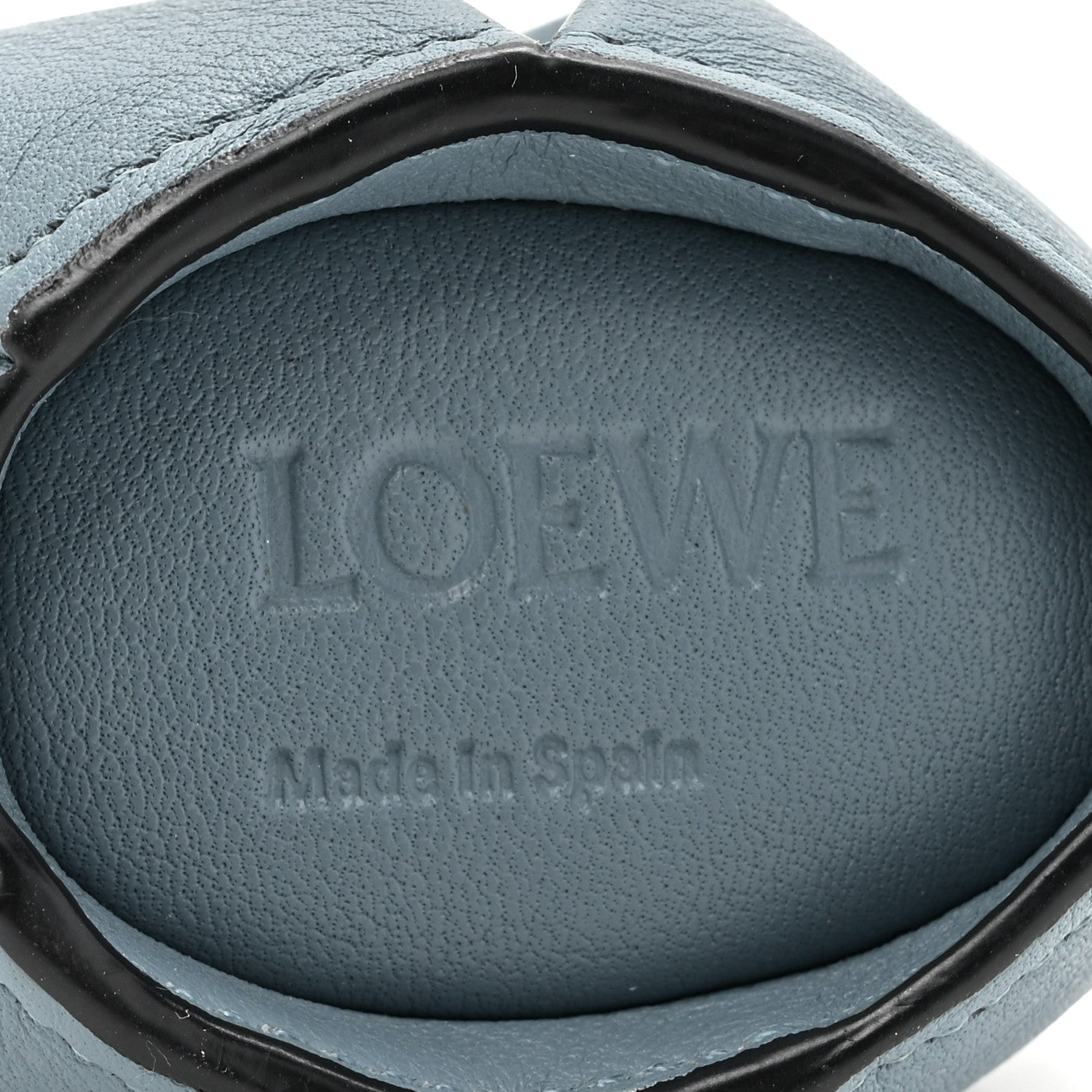 Loewe Calfskin Elephant Coin Purse Bag Charm Key Holder Stone Blue 4 of 5