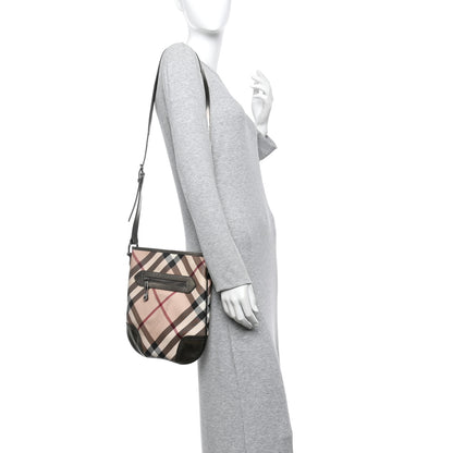 Burberry Patent Nova Check Dryden Crossbody Bag Pewter 2 of 11