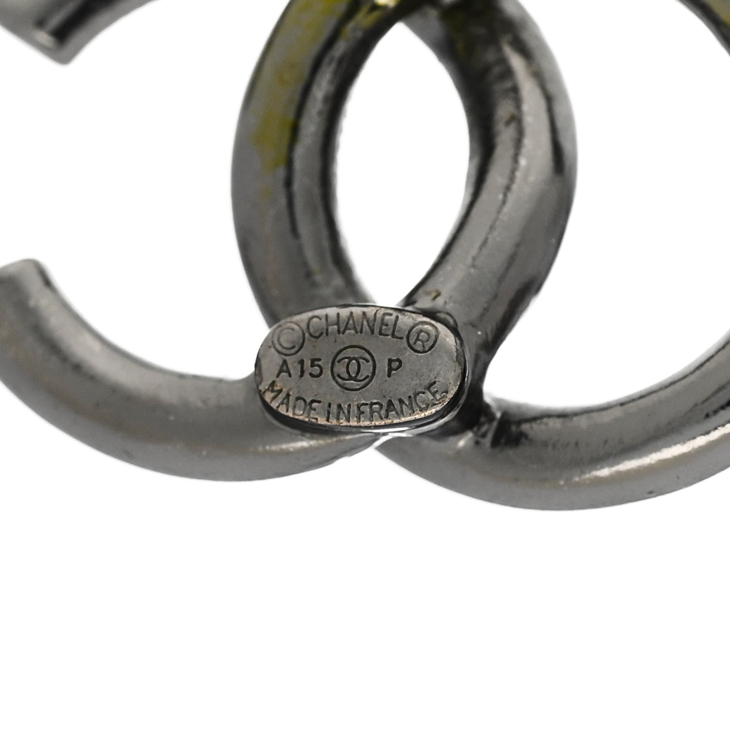 Chanel Crystal Baguette CC Earrings Silver 4 of 4