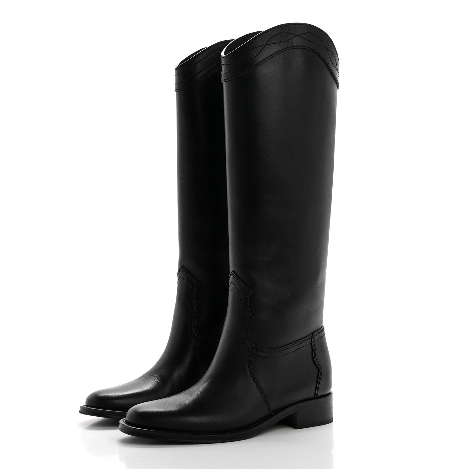 Saint Laurent Calfskin Kate 105 Western Knee High Boots 36 Black 3 of 10