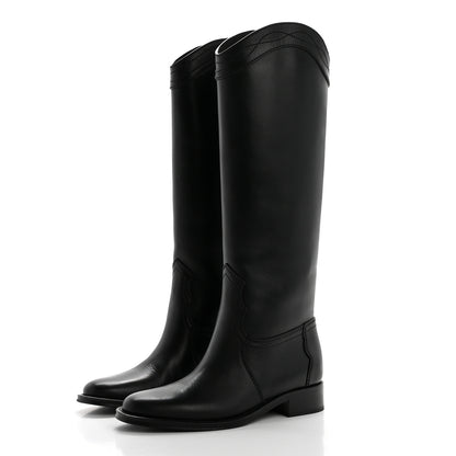Saint Laurent Calfskin Kate 105 Western Knee High Boots 36 Black 3 of 10