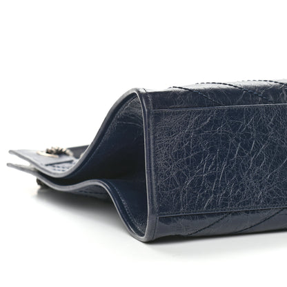 Saint Laurent Crinkled Calfskin Matelasse Monogram Niki Shoulder Bag Deep Marine 9 of 10