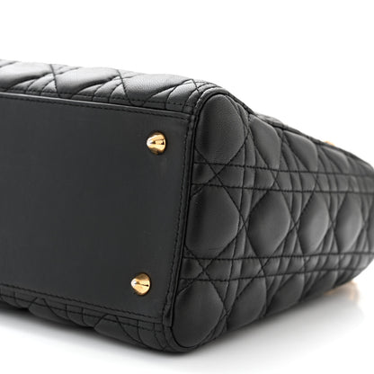 Christian Dior Lambskin Cannage Medium Lady Dior Black 10 of 11