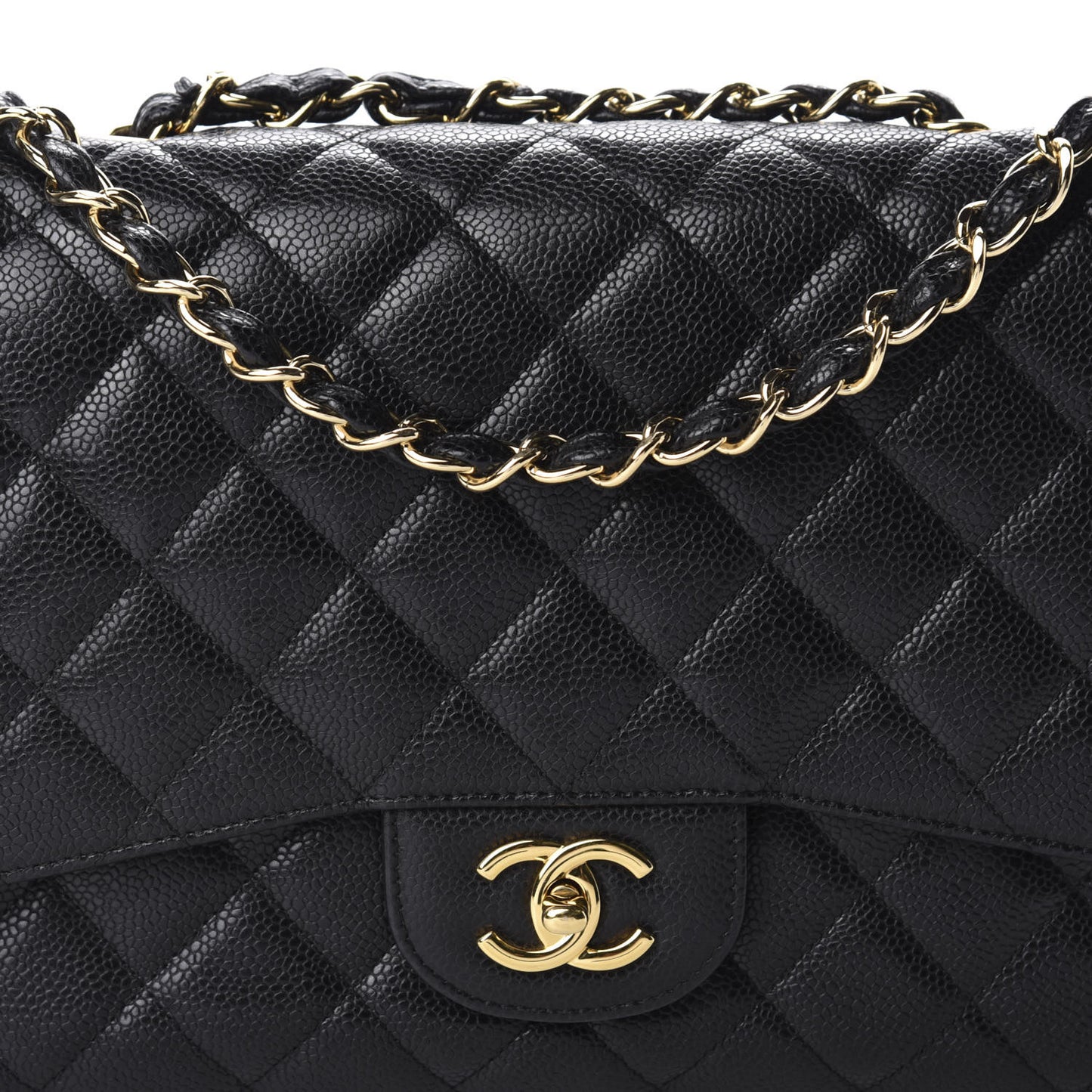Caviar Quilted Jumbo Single Flap Black