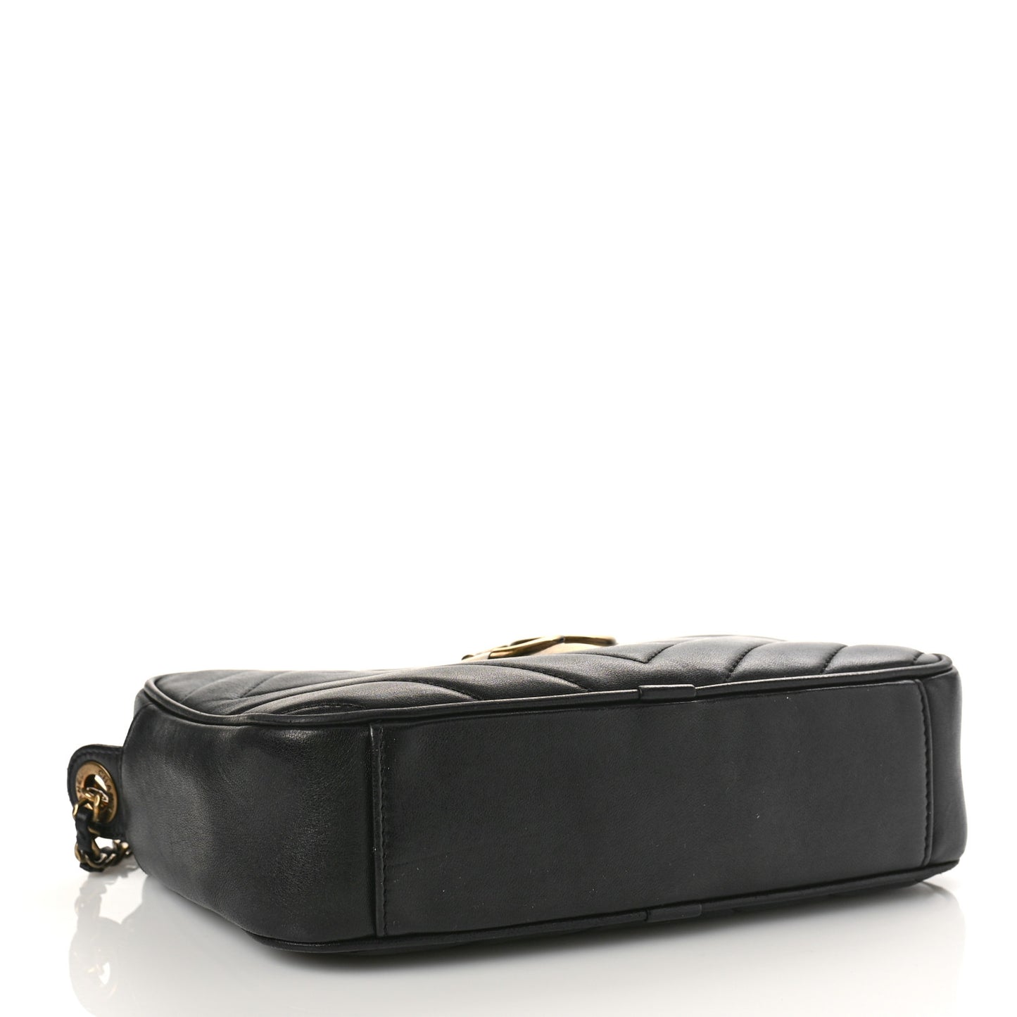 Lambskin Chevron Quilted Pyramid CC Camera Case Black