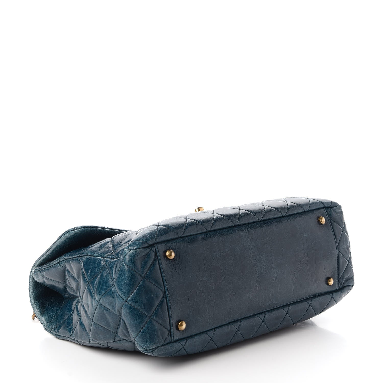 Chanel Glazed Calfskin Castle Rock Large Flap Blue 4 of 10