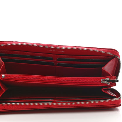 Chanel Lambskin Quilted Large Gusset Zip Around Wallet Red 5 of 11