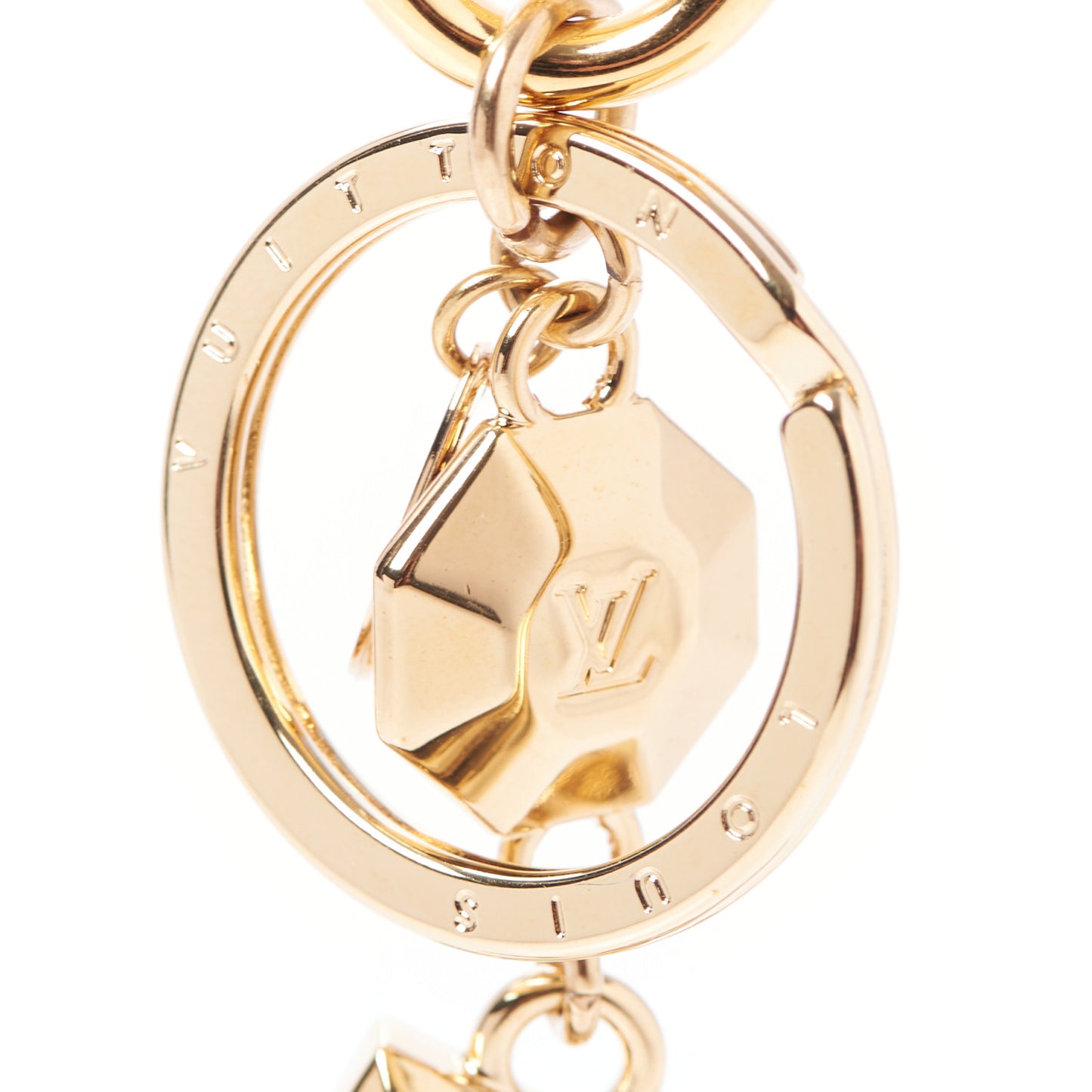 LV Facettes Bag Charm Key Holder Gold