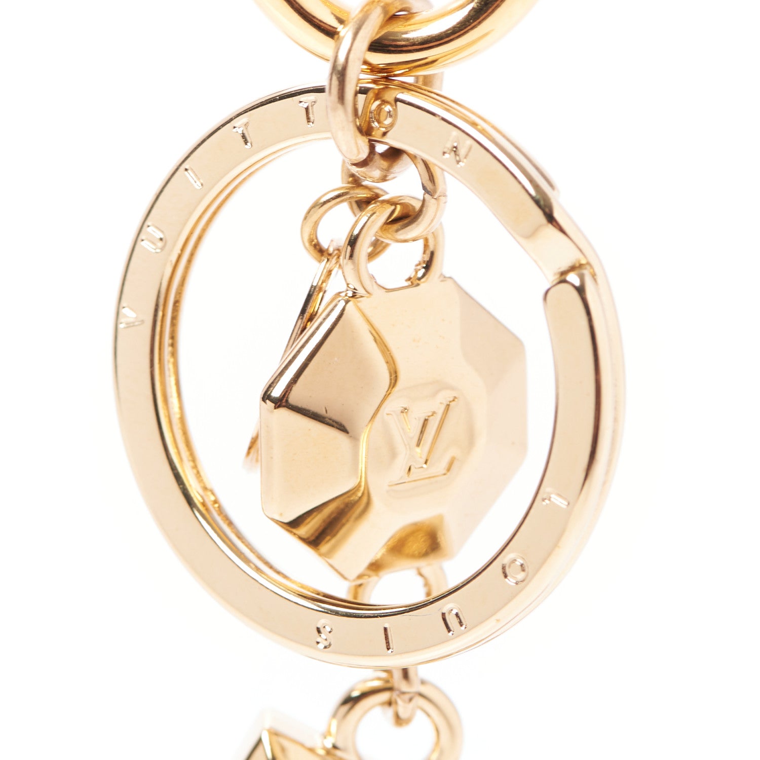 Louis Vuitton LV Facettes Bag Charm Key Holder Gold 4 of 4