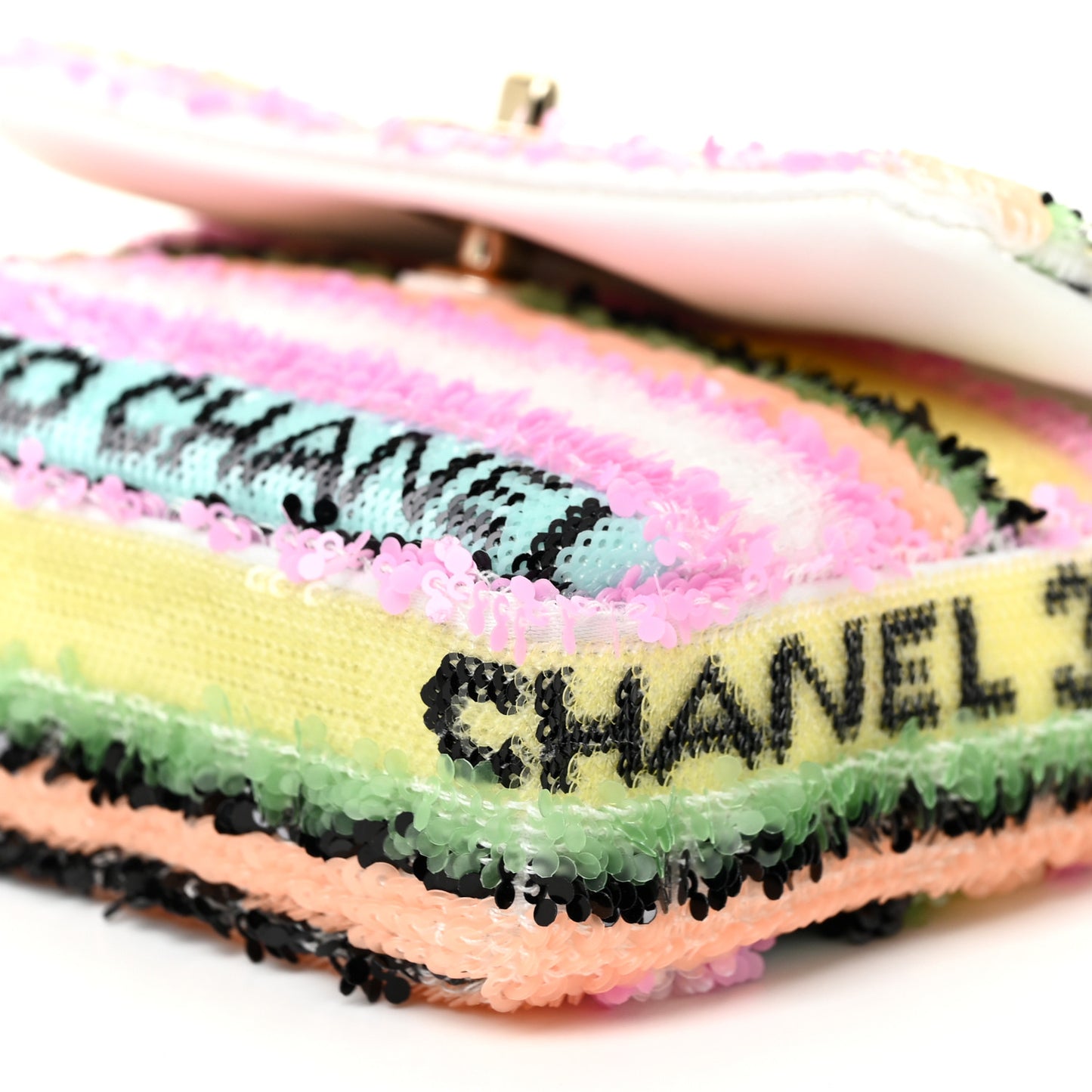 Sequin COCO Clutch With Chain Multicolor