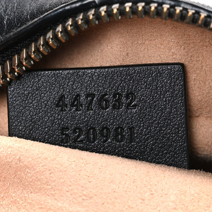 Gucci Calfskin Matelasse Small GG Marmont Chain Shoulder Bag Black 7 of 10