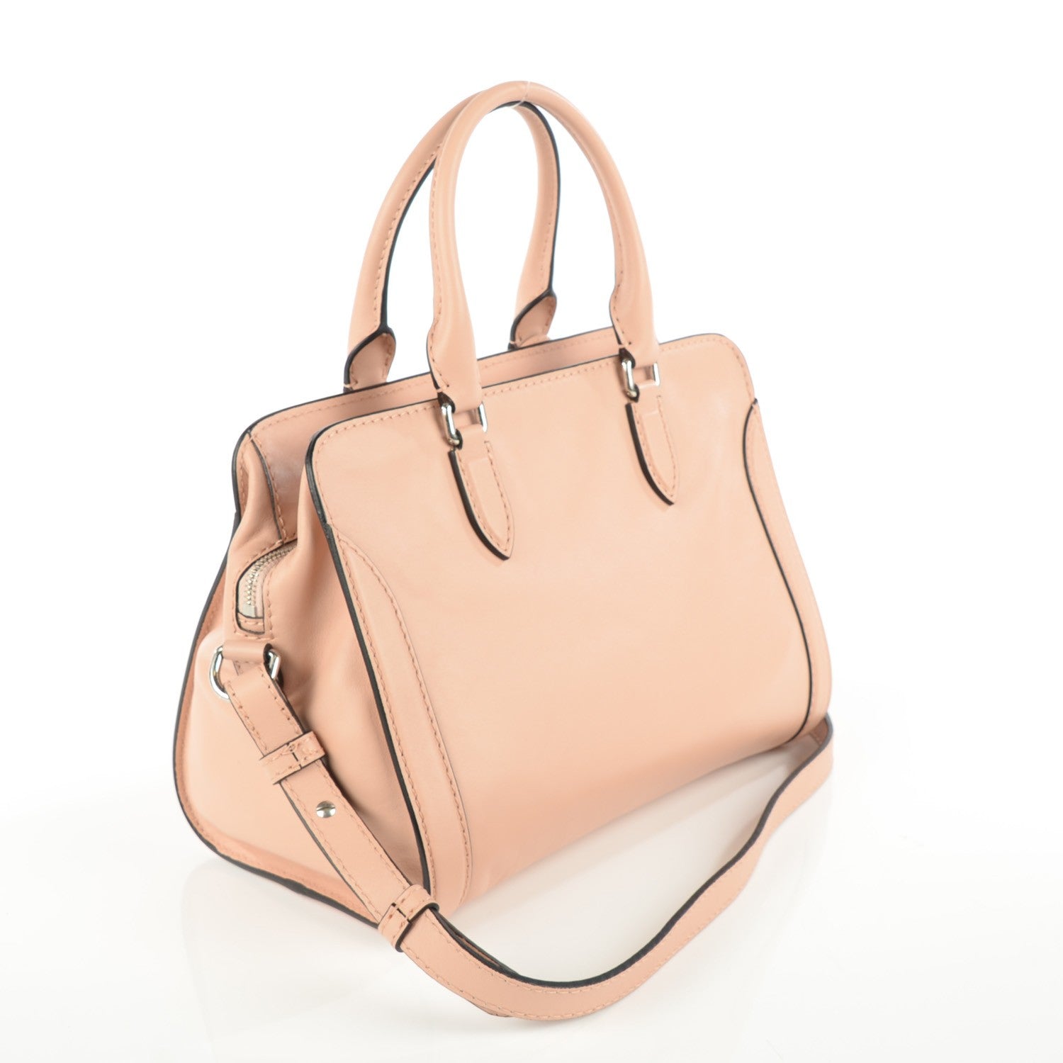 Alexander McQueen Calfskin Small Skull Padlock Zip Around Tote Boudoir 3 of 8