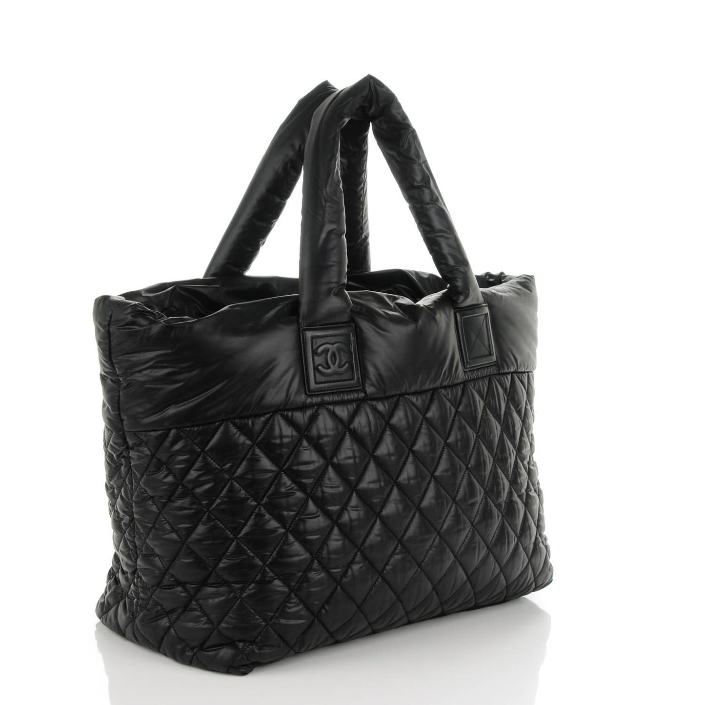 Nylon Quilted Large Coco Cocoon Tote Black