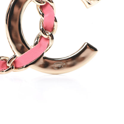 Chanel Lambskin Baguette Crystal CC Chain Brooch Pink Gold 3 of 4