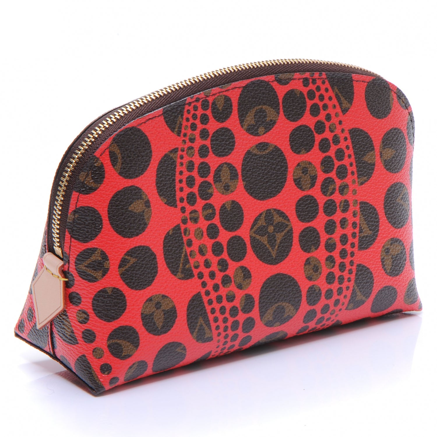 Louis Vuitton Monogram Kusama Pumpkin Dots Cosmetic Pouch Red 3 of 8