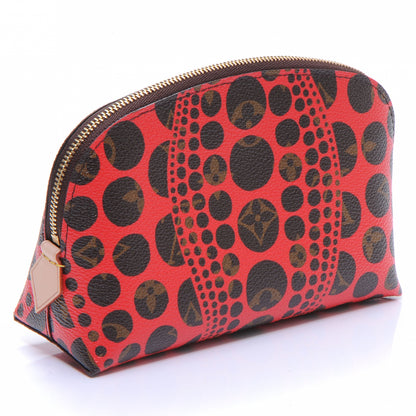 Louis Vuitton Monogram Kusama Pumpkin Dots Cosmetic Pouch Red 3 of 8