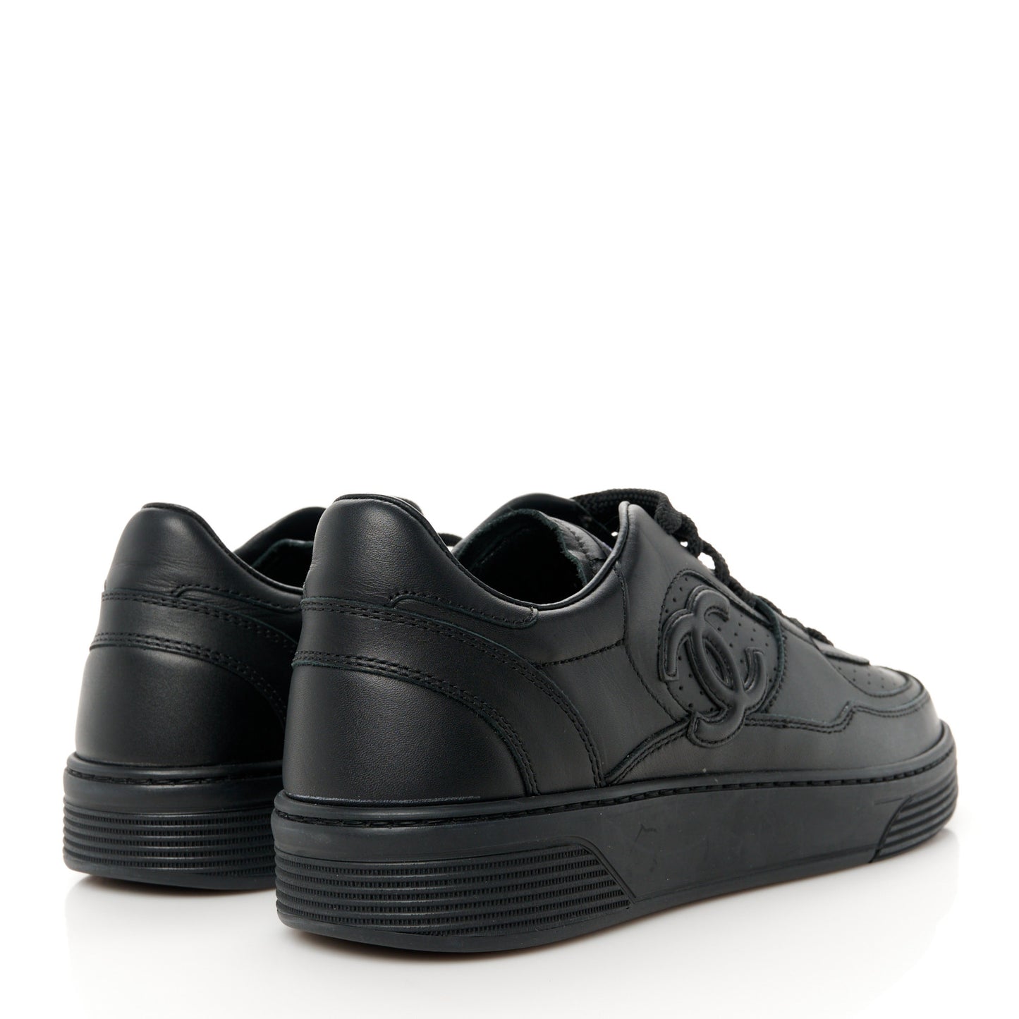 Calfskin CC Womens Sneakers 39 Black