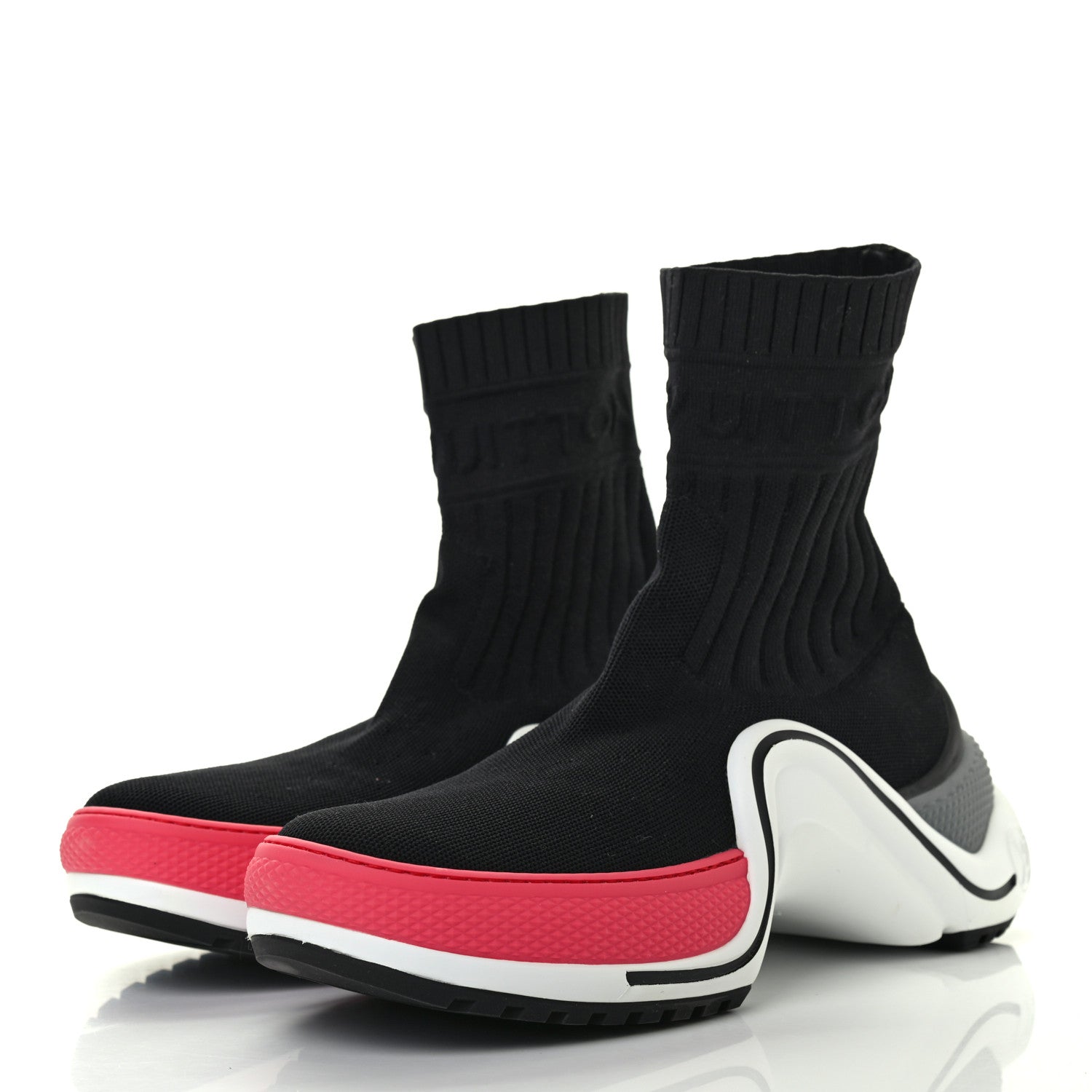 Louis Vuitton Stretch Textile LV Archlight Sneaker Boots 38 Fuchsia Black 6 of 19
