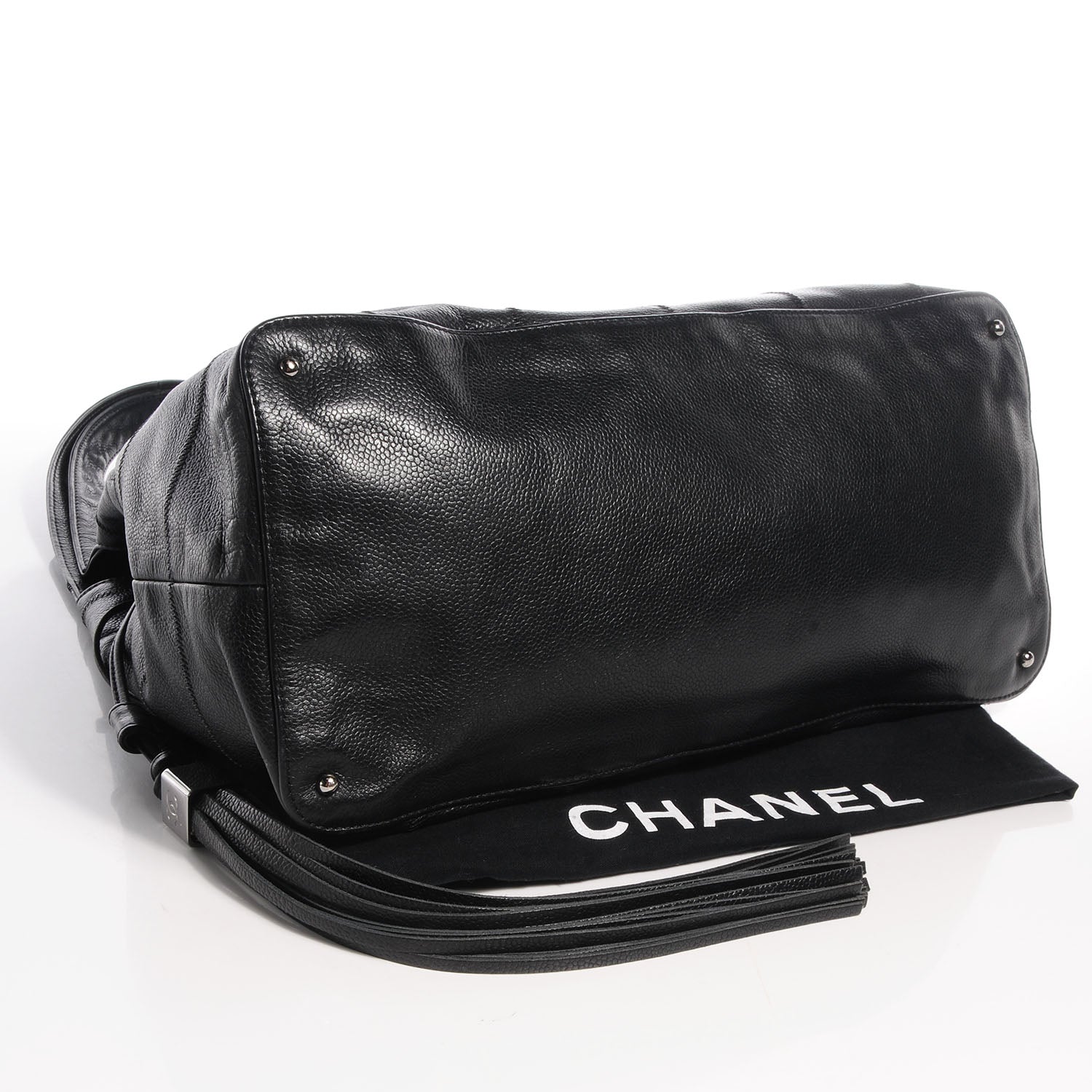 Chanel Square Stitched Large Tassel Hobo Black 4 of 7