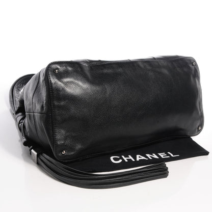 Chanel Square Stitched Large Tassel Hobo Black 4 of 7