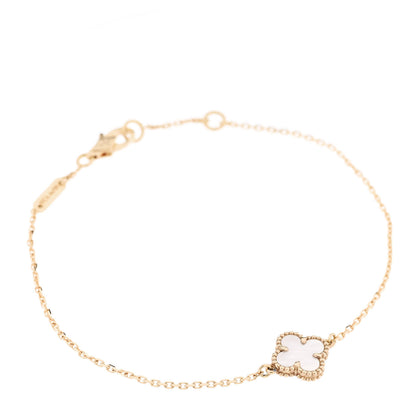 Van Cleef & Arpels 18K Yellow Gold Mother of Pearl Sweet Alhambra Bracelet 1 of 5