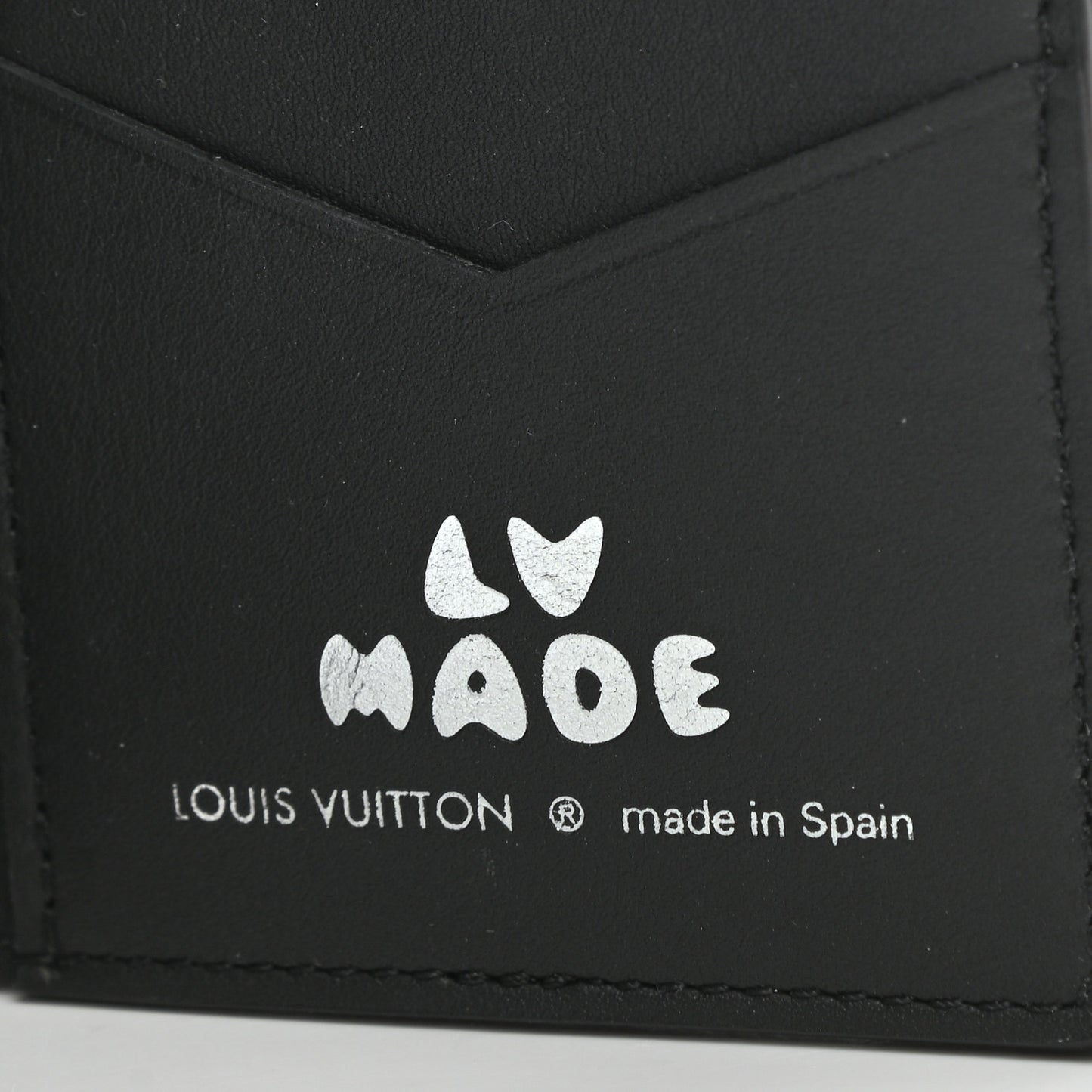 X NIGO Taurillon Monogram Denim Drip Pocket Organizer Black