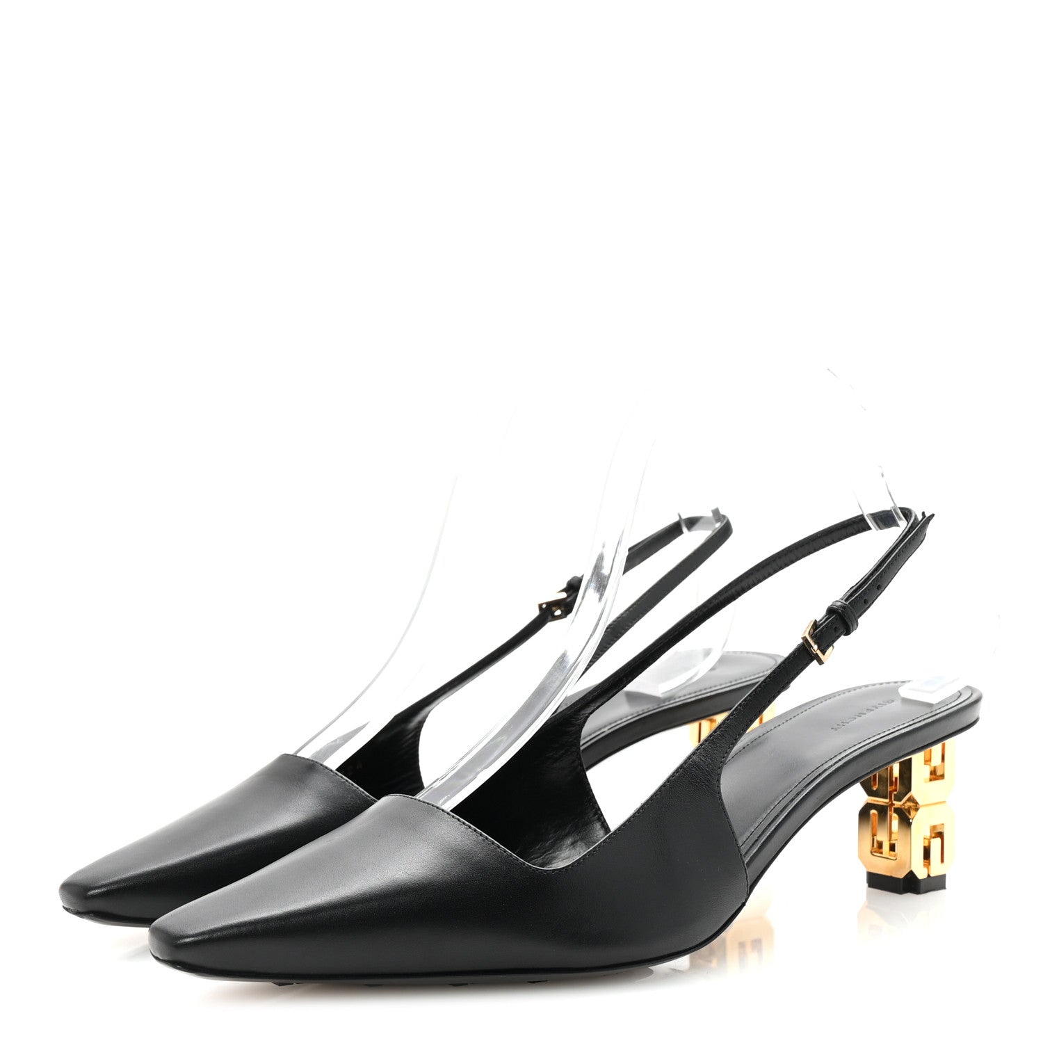 Givenchy Calfskin G Cube 50mm Slingback Pumps 39 Black 4 of 10