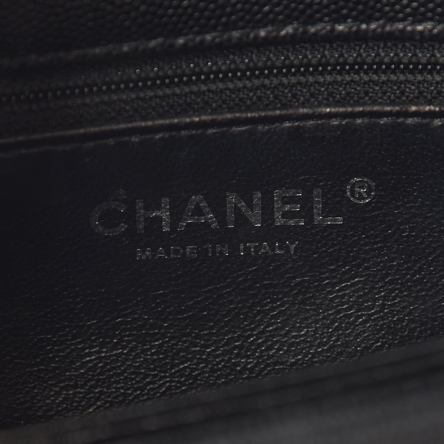 Caviar Lizard Embossed Quilted Mini Coco Handle Flap Black