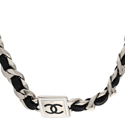 Chanel Metal Lambskin CC Square Choker Gold Black White 1 of 3