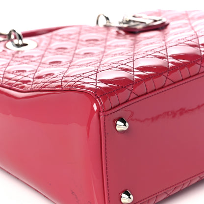 Christian Dior Patent Cannage Large Lady Dior Fuchsia 9 of 16