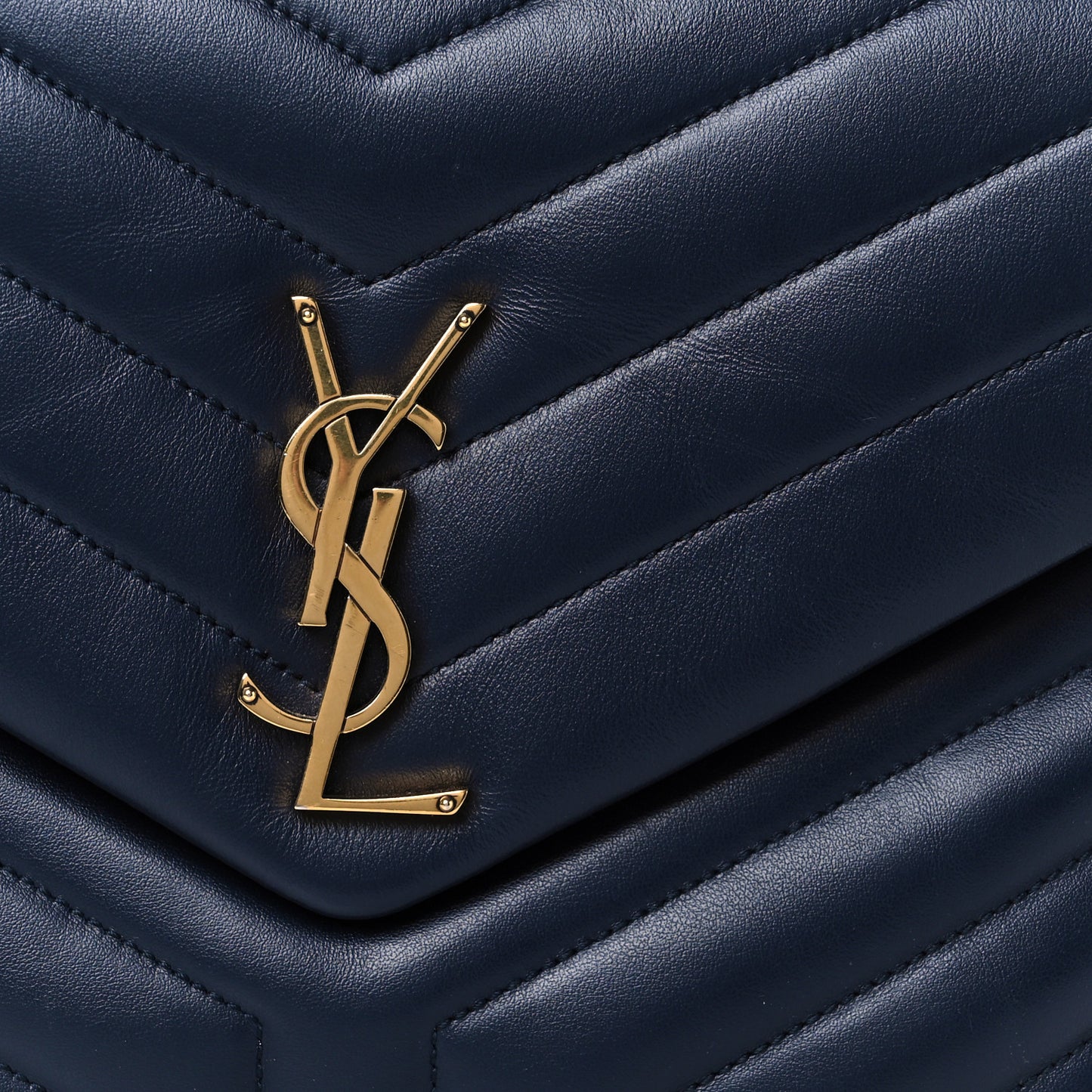 Calfskin Y Quilted Monogram Medium Loulou Chain Satchel Deep Marine